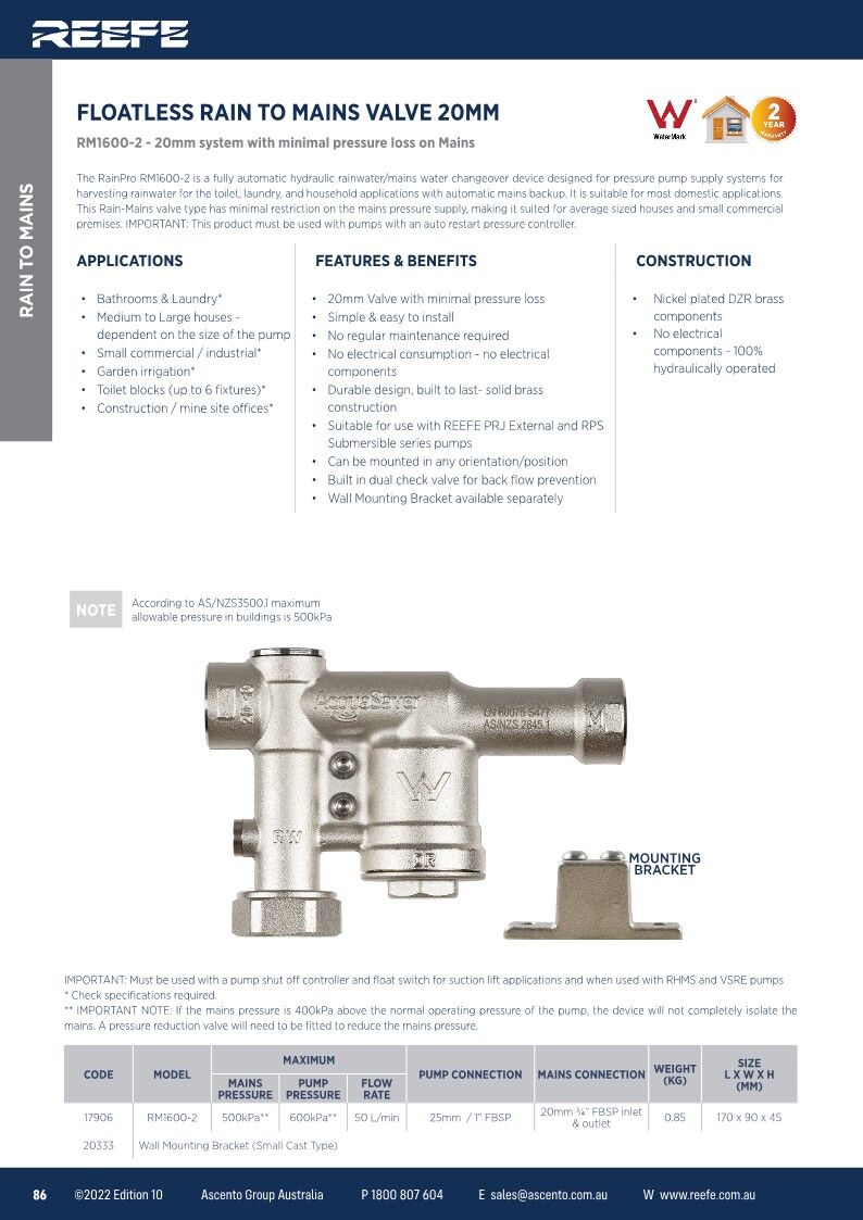 RM1600 changeover valve ascento_1