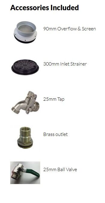 Included Accessories Slimline tanks